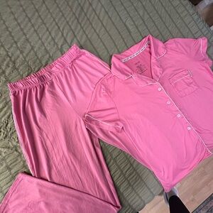 Nine West Pink Button-Up Pajama Set